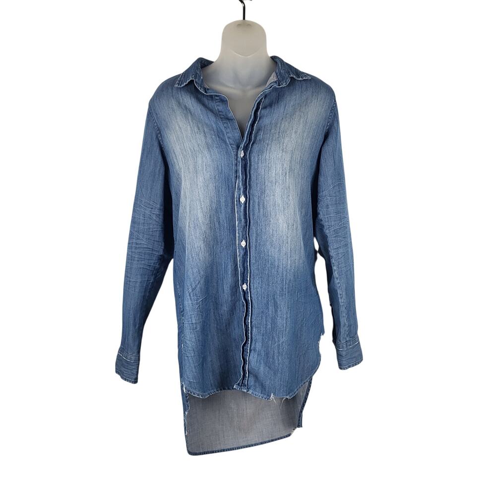 Frank & Eileen GRAYSON Hi Low Hem Distressed Vintage Wash L $278
